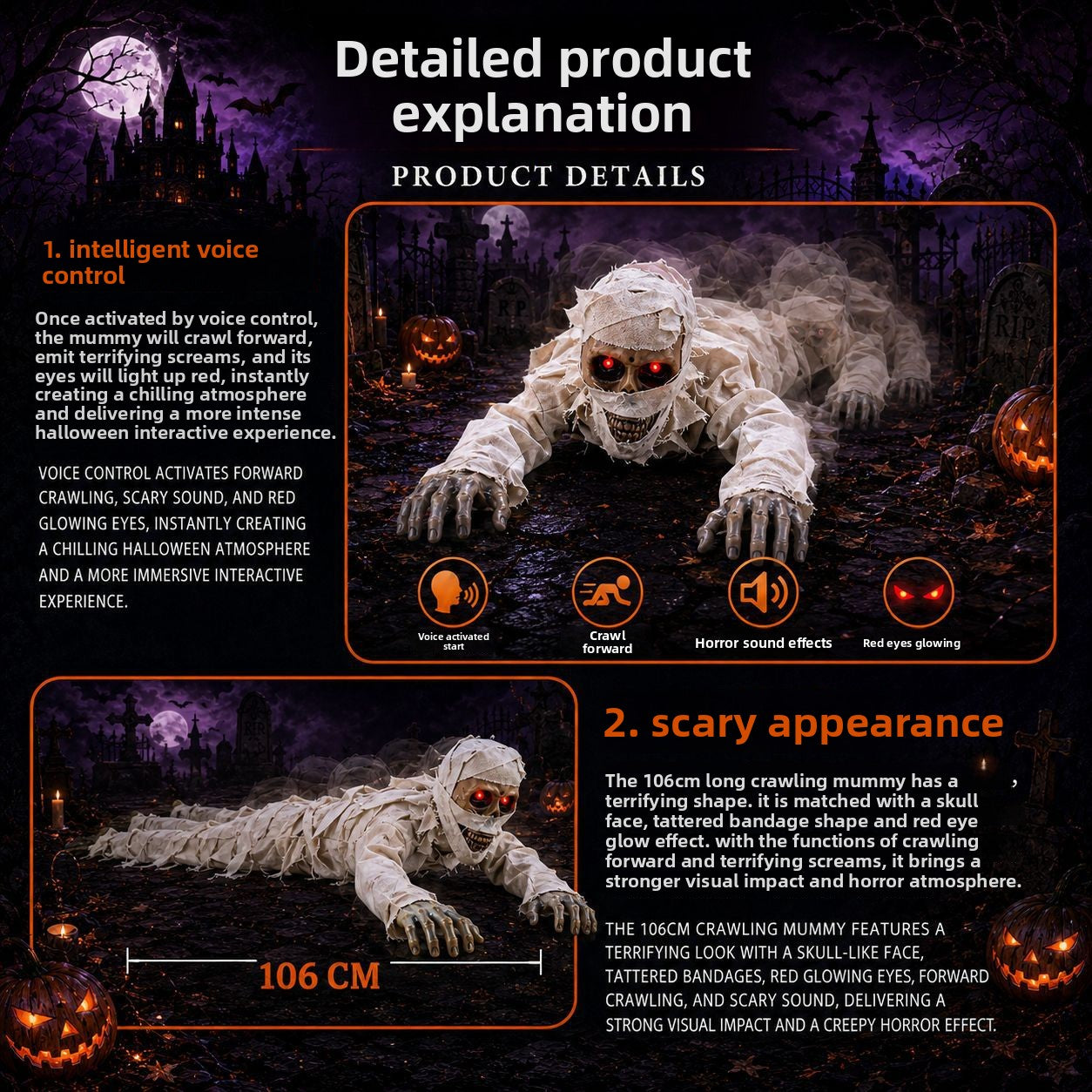 Electric Crawling Ghost Halloween Decoration