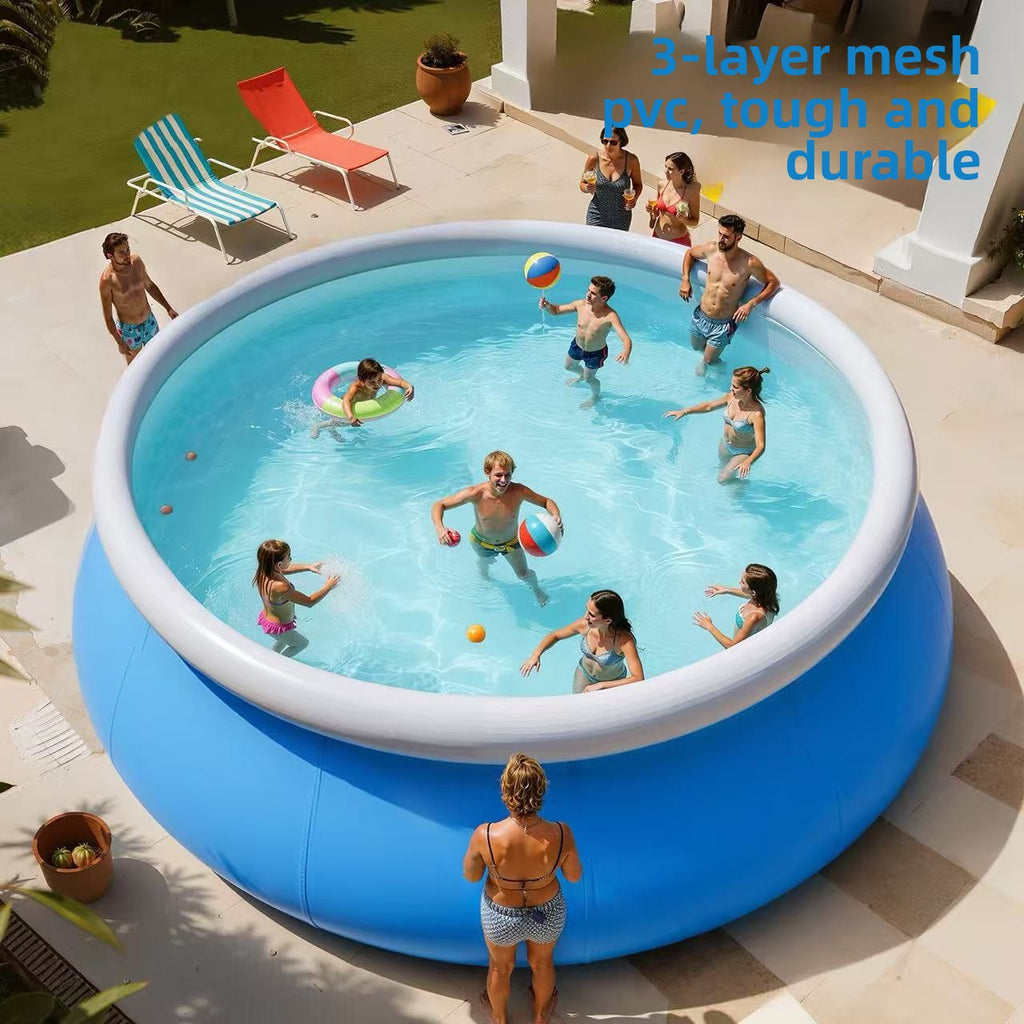 בריכת שחייה מתנפחת עגולה לילדים – PVC עבה, 4 גדלים, כיף משפחתי
