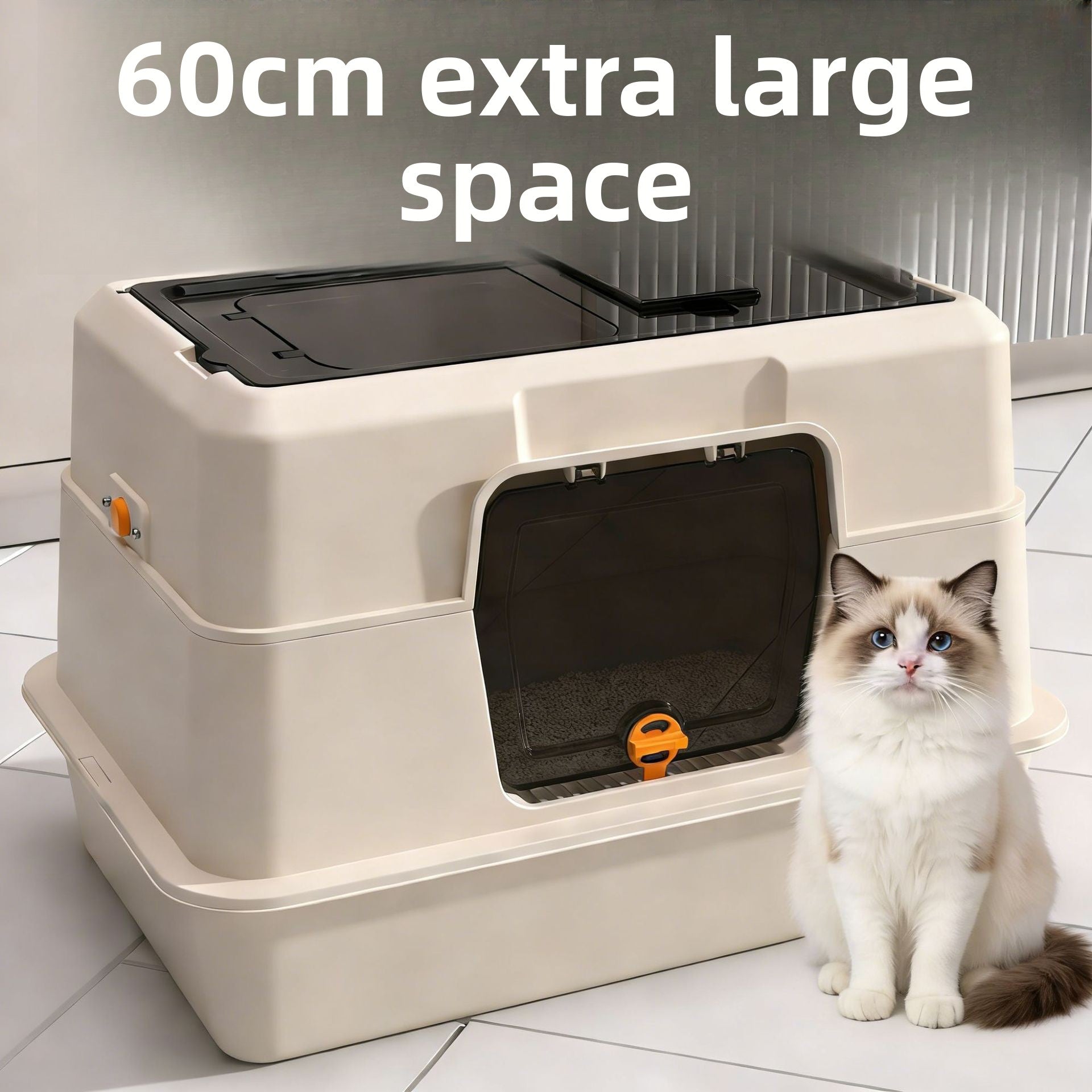 Stainless Steel Enclosed Cat Litter Box