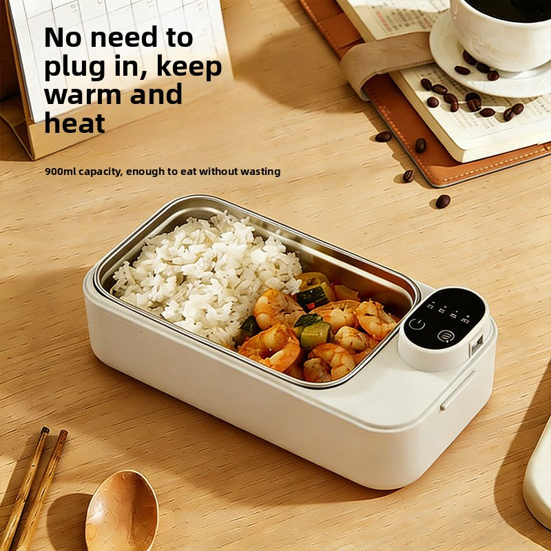 New Model of Water-Free Heating Lunch Box, USB Charging Portable Insulated Lunch Box, 304 Stainless Steel Electric Heating Lunch Box