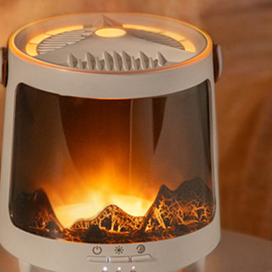 Seven-Color Flame Aroma Diffuser – Aurora Light, Jellyfish Effect & Essential Oil