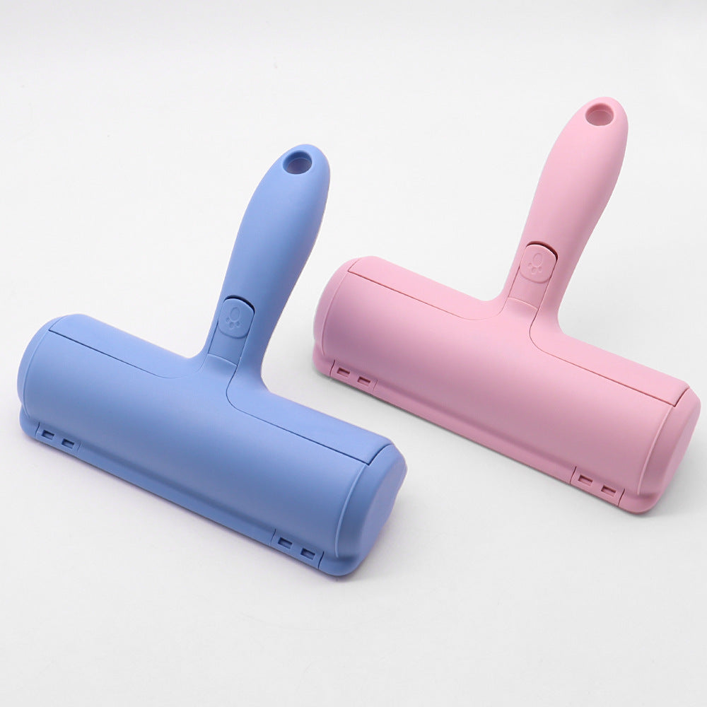 Two-way roller pet hair removal brush