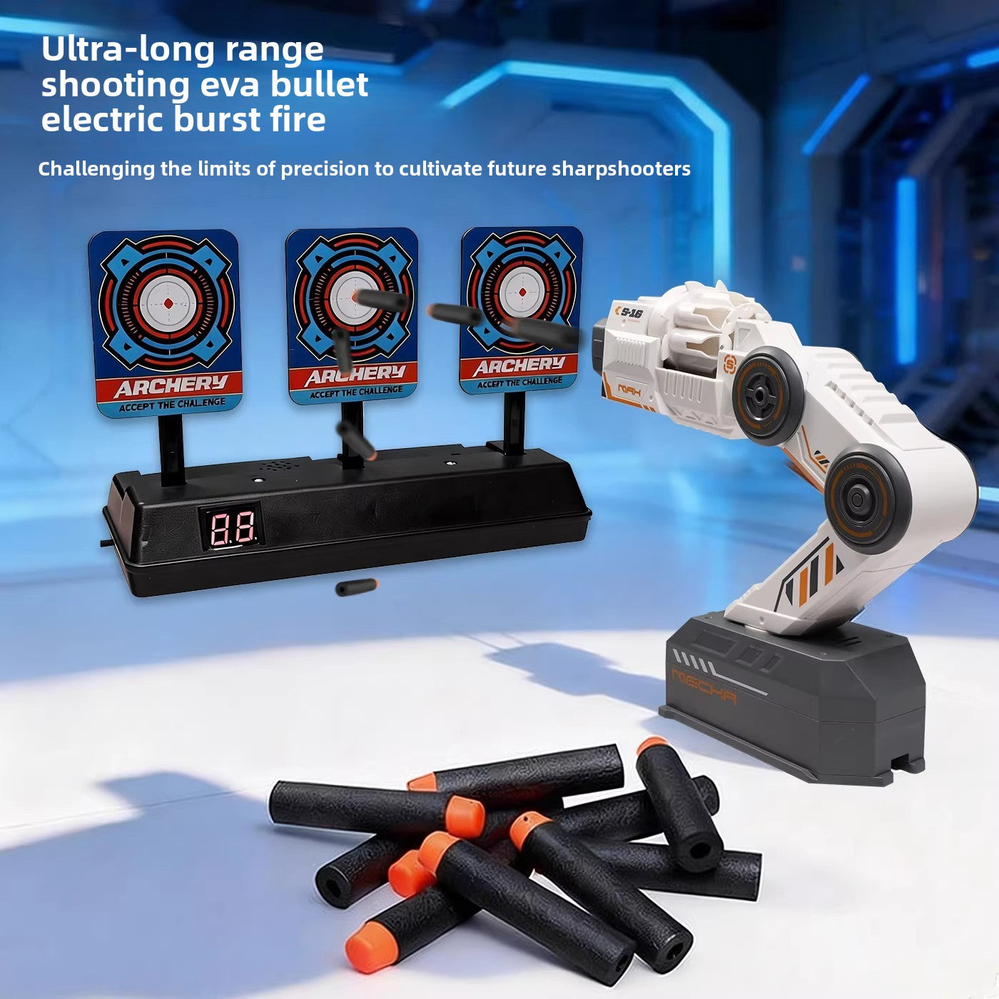 AI Motion Control Robotic Arm Water Bullet Launcher Toy