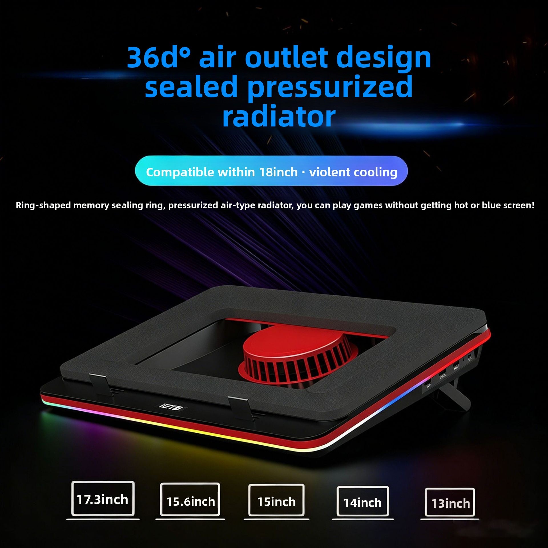 Adjustable Laptop Cooling Stand with Silent Fans
