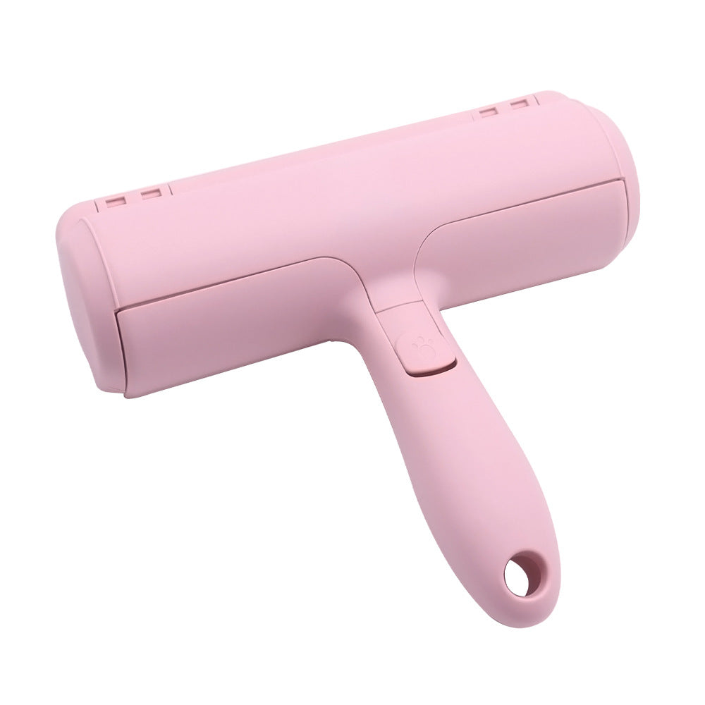 Two-way roller pet hair removal brush