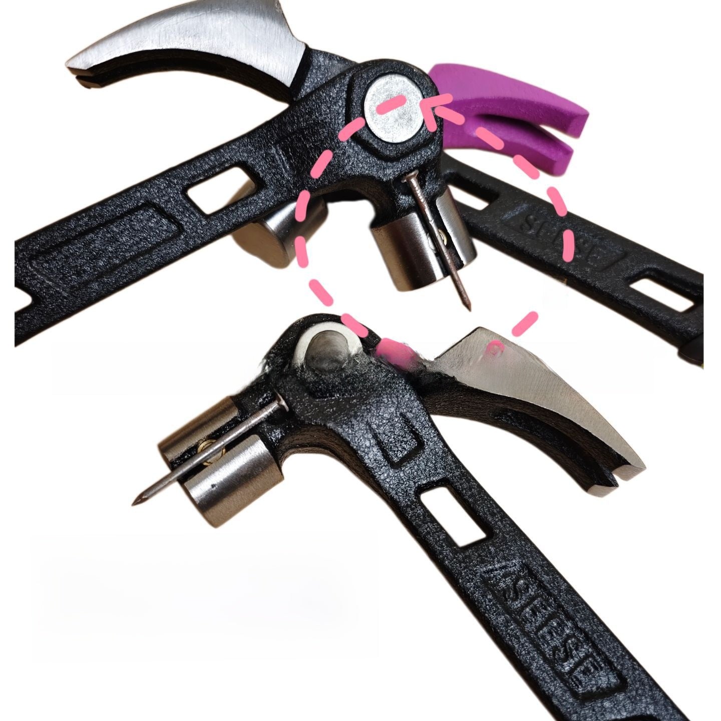 Adjustable Claw Hammer with High Carbon Steel Head