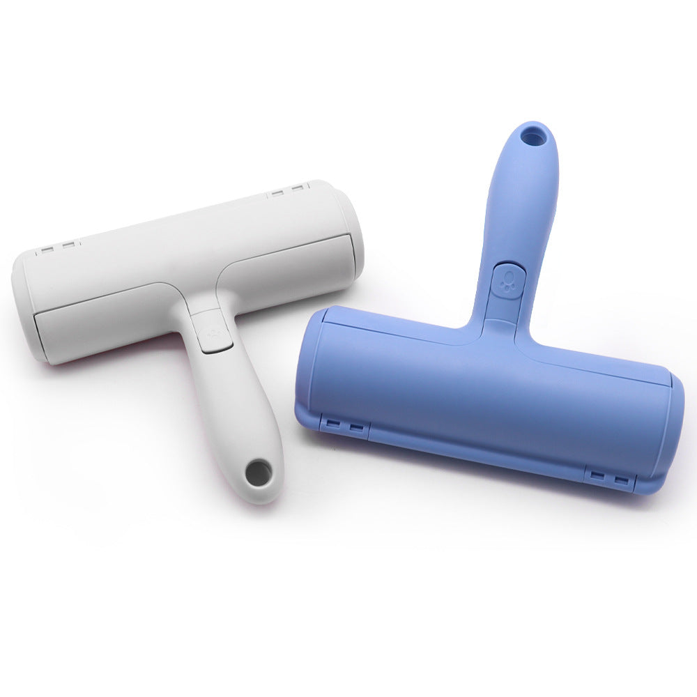 Two-way roller pet hair removal brush