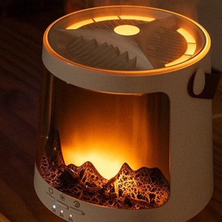 Seven-Color Flame Aroma Diffuser – Aurora Light, Jellyfish Effect & Essential Oil