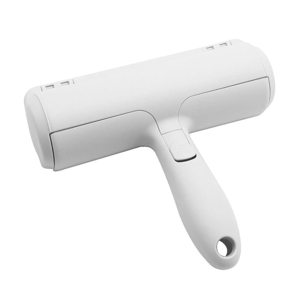 Two-way roller pet hair removal brush