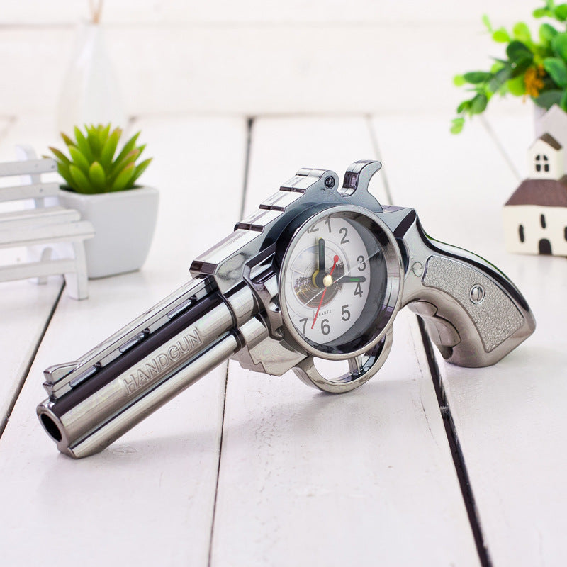 Revolver Shaped Novelty Alarm Clock