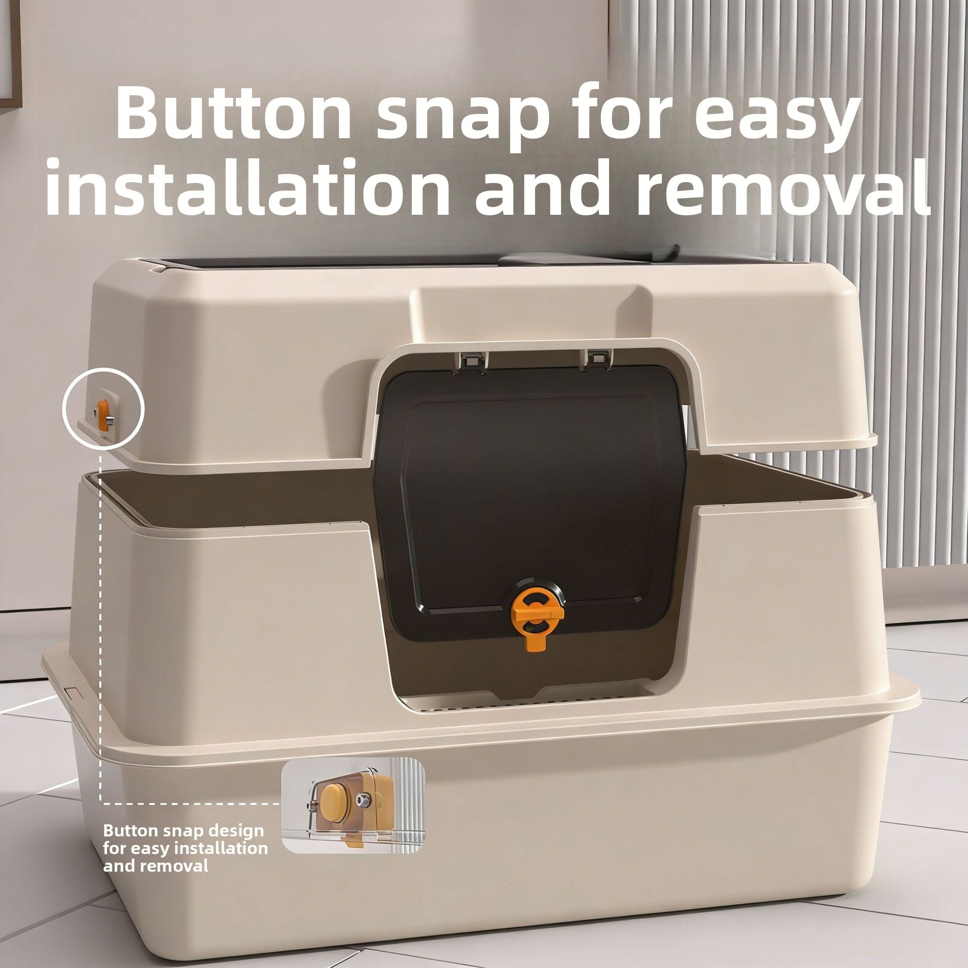 Stainless Steel Enclosed Cat Litter Box