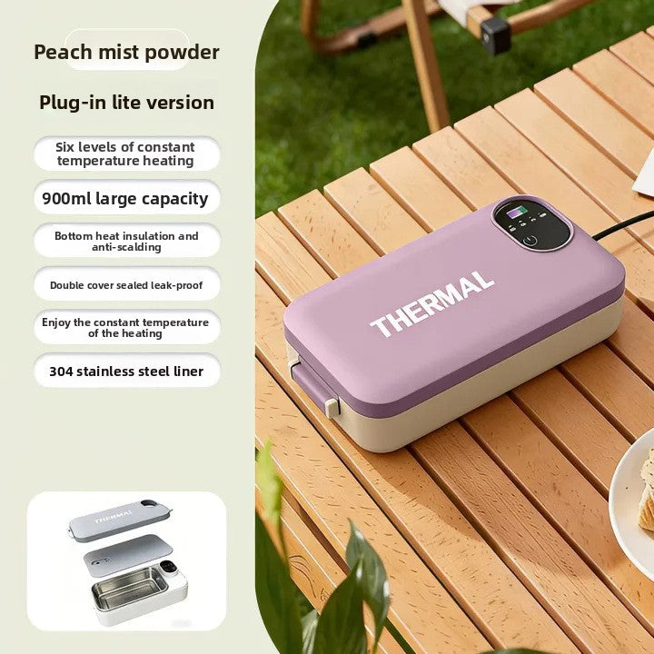 New Model of Water-Free Heating Lunch Box, USB Charging Portable Insulated Lunch Box, 304 Stainless Steel Electric Heating Lunch Box