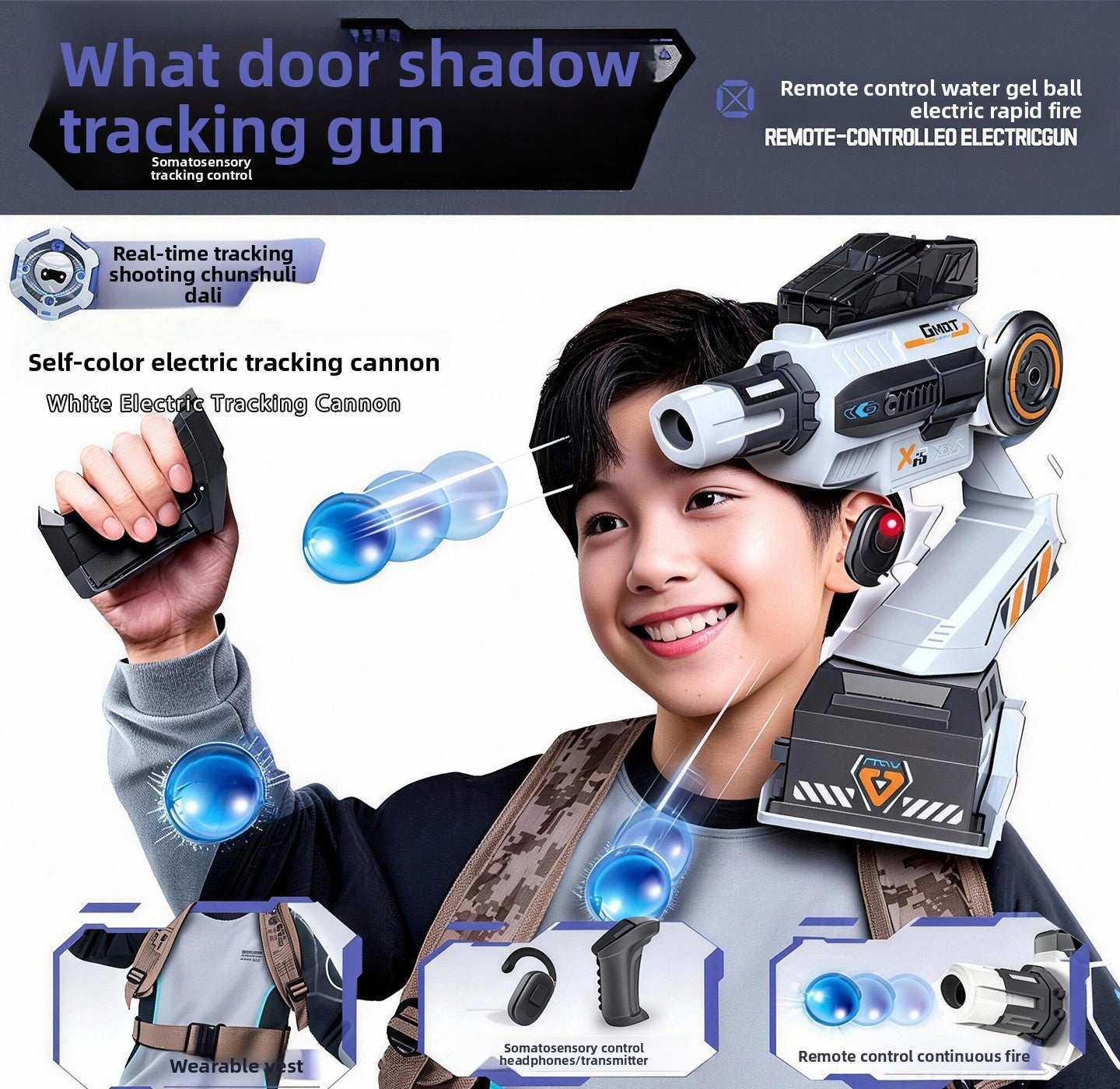 AI Motion Control Robotic Arm Water Bullet Launcher Toy