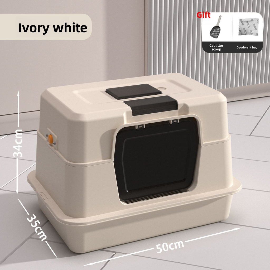 Stainless Steel Enclosed Cat Litter Box