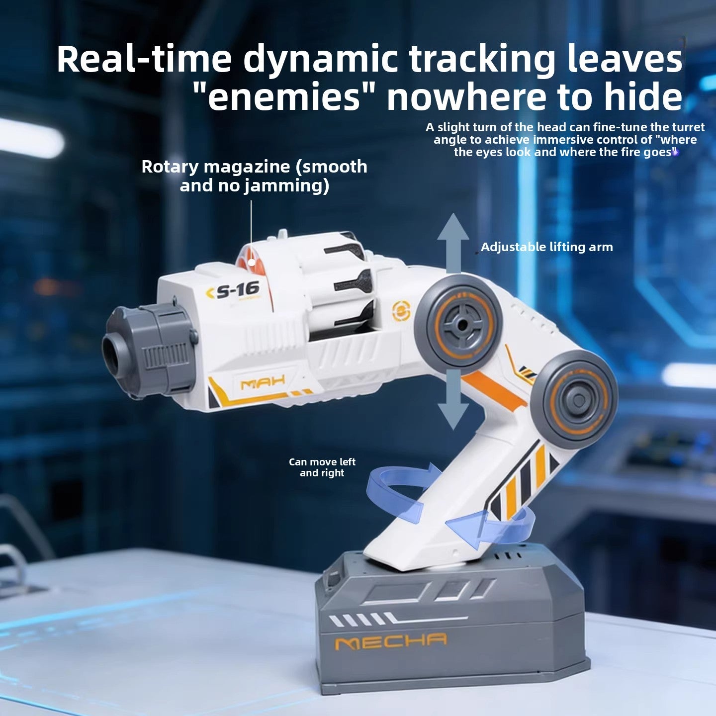 AI Motion Control Robotic Arm Water Bullet Launcher Toy