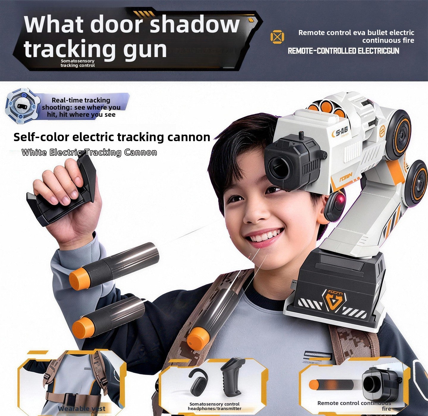 AI Motion Control Robotic Arm Water Bullet Launcher Toy
