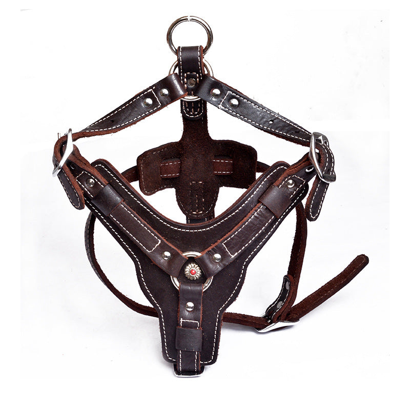 Adjustable Leather Dog Chest Strap