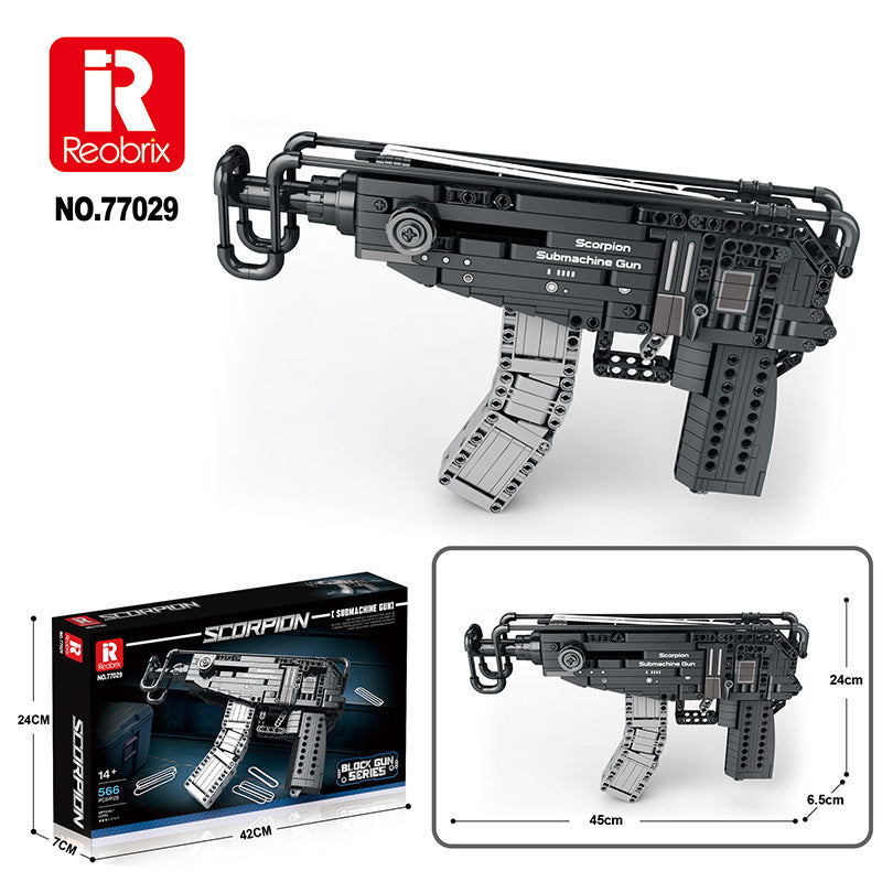 Assembled Building Block Toy Gun Set with Firing Function for Boys