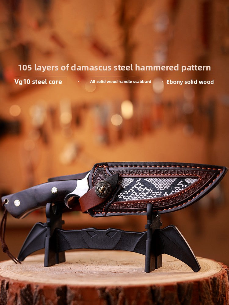 Damascus Steel Fruit Knife with Wood Handle