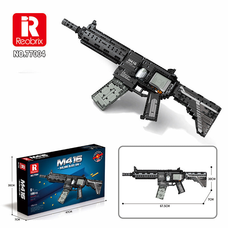 Assembled Building Block Toy Gun Set with Firing Function for Boys