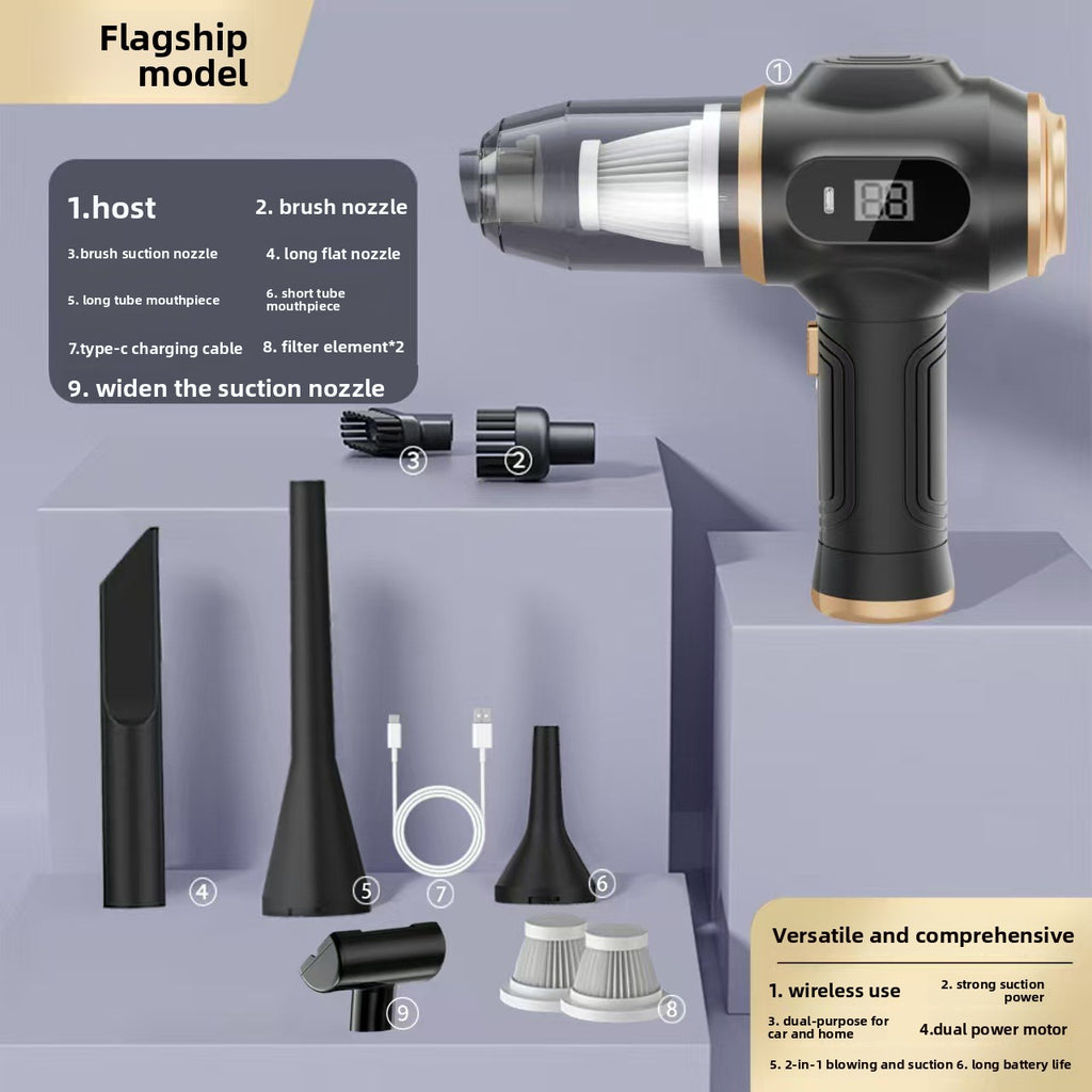 Portable Handheld Vacuum Cleaner – 120W, USB Rechargeable, Car & Home
