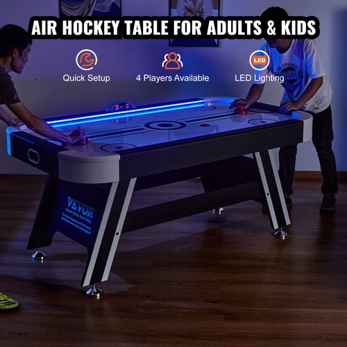 Air-Powered Hockey Table, Indoor Hockey Table for Kids and Adults, LED