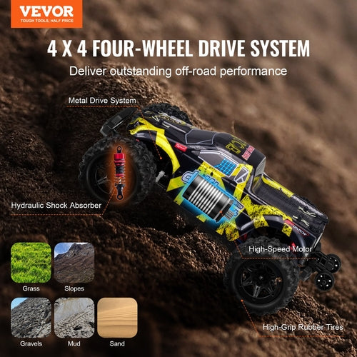 Remote Control Car, 1:18 Scale RC Car for Kids, All Terrain 4WD