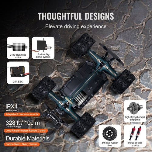 Remote Control Car, 1:18 Scale RC Car for Kids, All Terrain 4WD