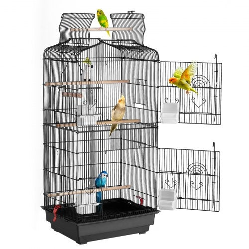 41-inch Open Top Large Parrot Bird Cage, Hanging Bird Cage for