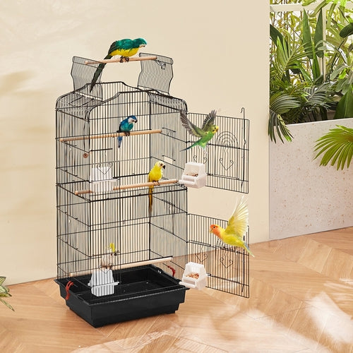 41-inch Open Top Large Parrot Bird Cage, Hanging Bird Cage for
