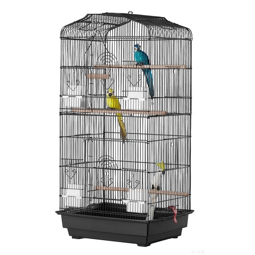 41-inch Open Top Large Parrot Bird Cage, Hanging Bird Cage for