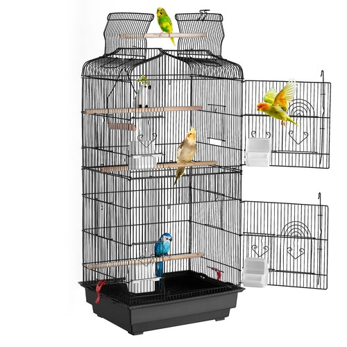 41-inch Open Top Large Parrot Bird Cage, Hanging Bird Cage for
